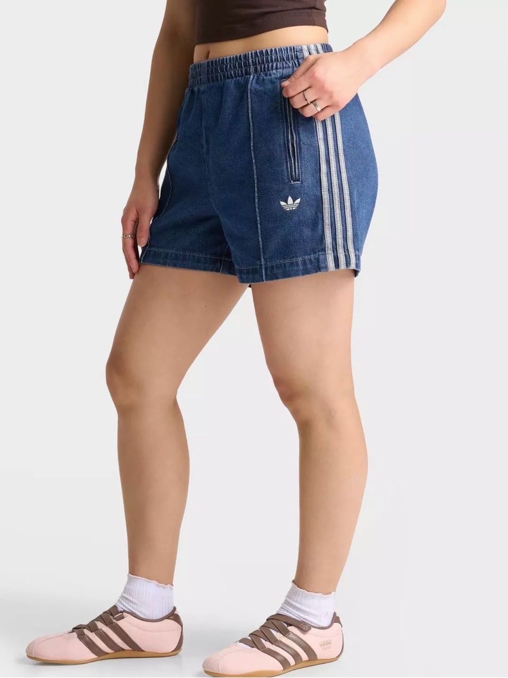 Adidas Denim Firebird Shorts - Picture 2 of 6